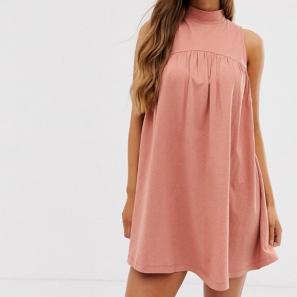 ASOS Dresses & Skirts - NWT ASOS High Neck Blush Mini Smock Dress
